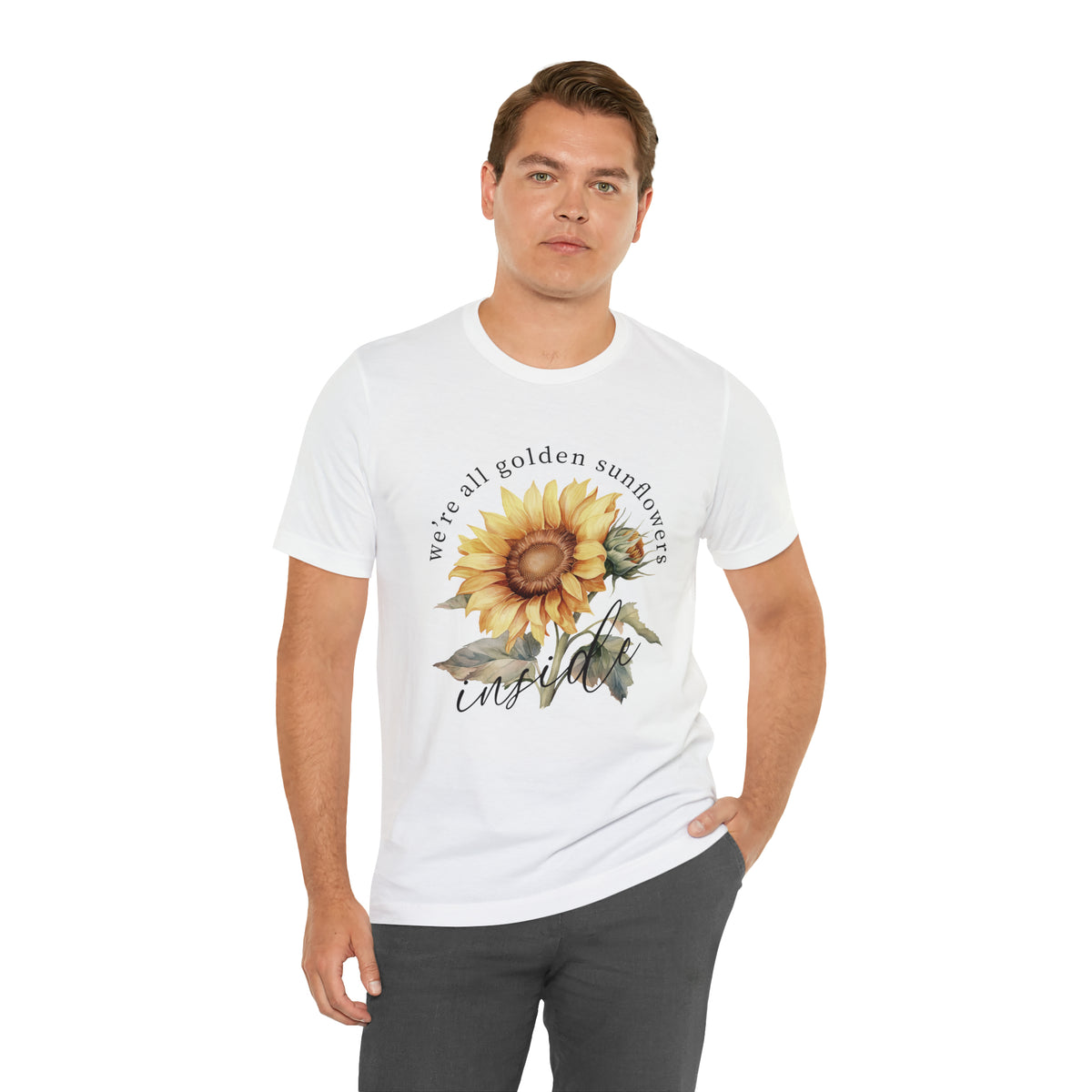 Golden Sunflowers Inside Unisex Jersey Short Sleeve Tee