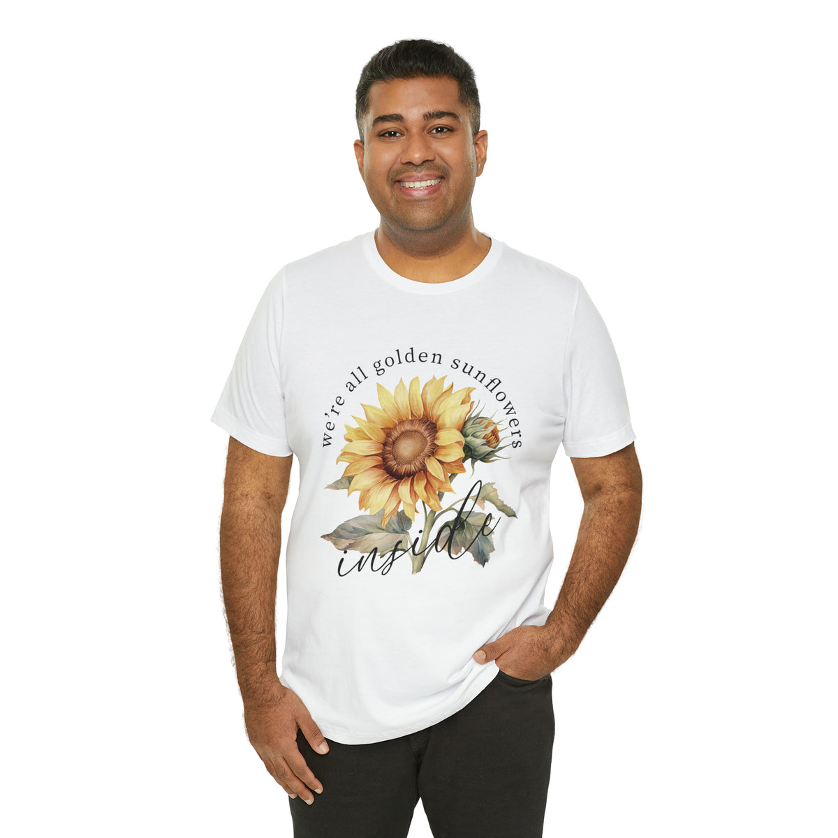 Golden Sunflowers Inside Unisex Jersey Short Sleeve Tee