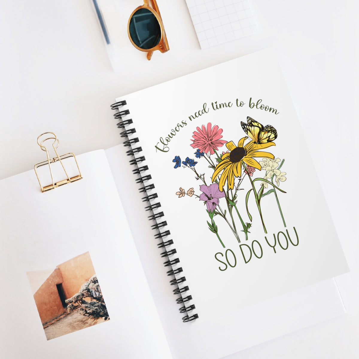 Flowers Need Time Spiral Notebook