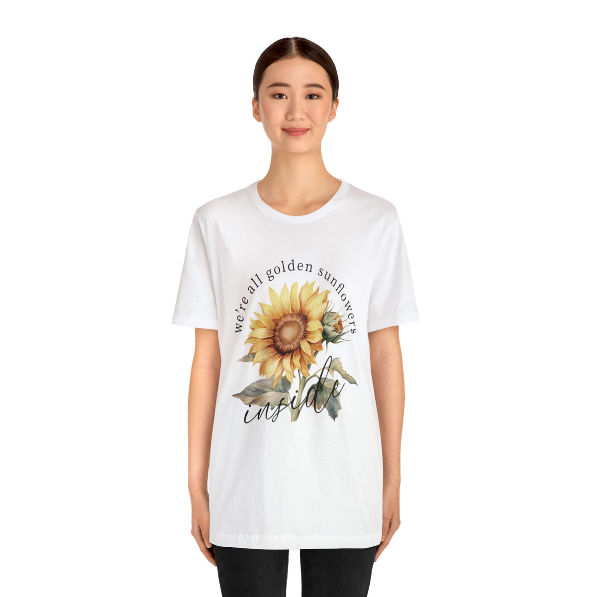 Golden Sunflowers Inside Unisex Jersey Short Sleeve Tee