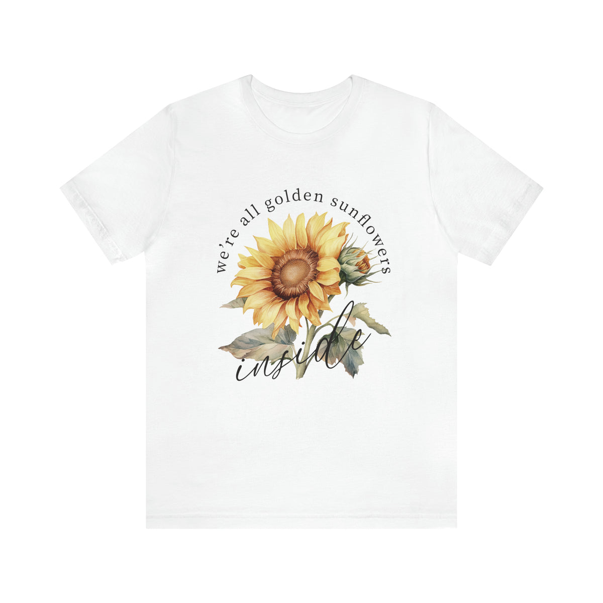 Golden Sunflowers Inside Unisex Jersey Short Sleeve Tee