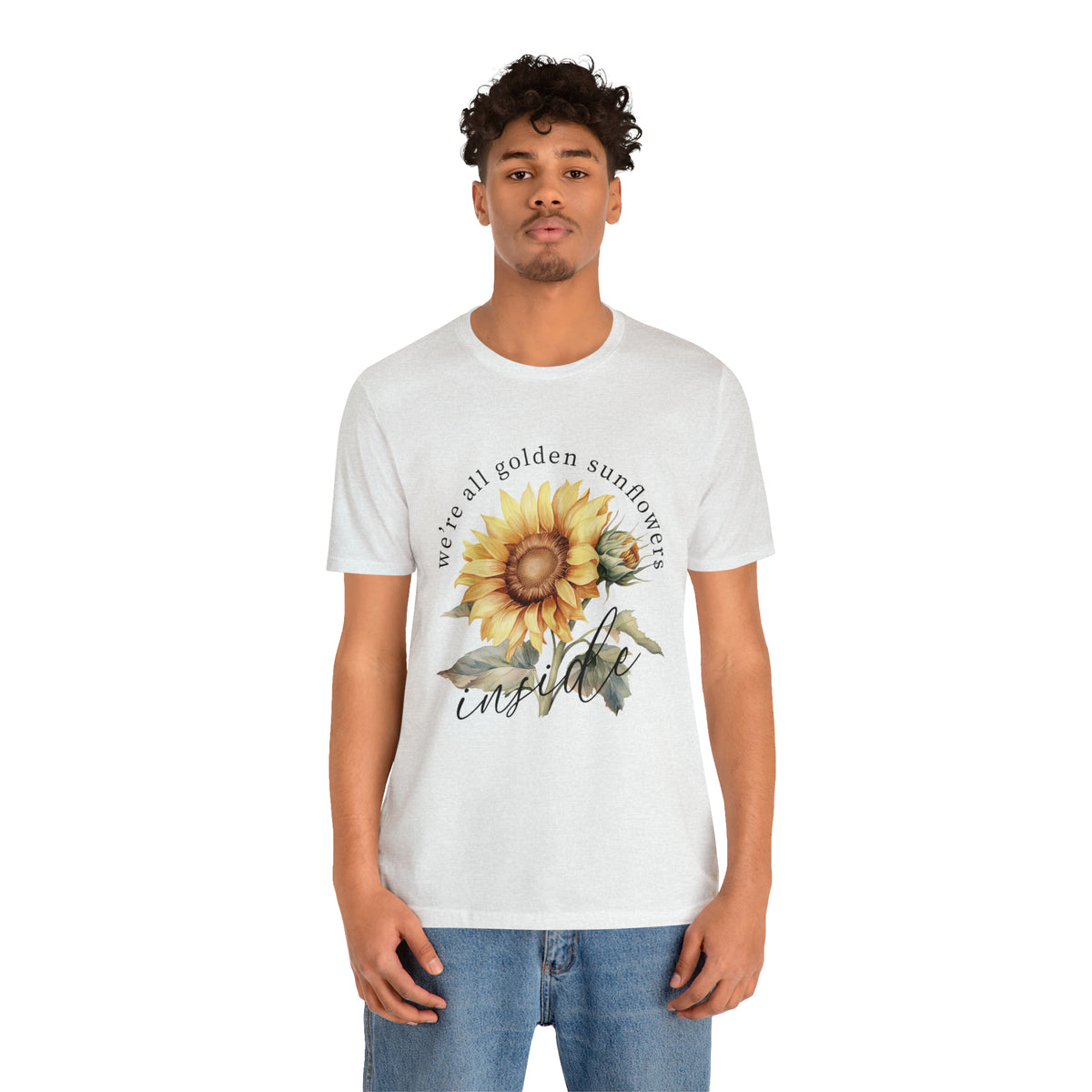 Golden Sunflowers Inside Unisex Jersey Short Sleeve Tee