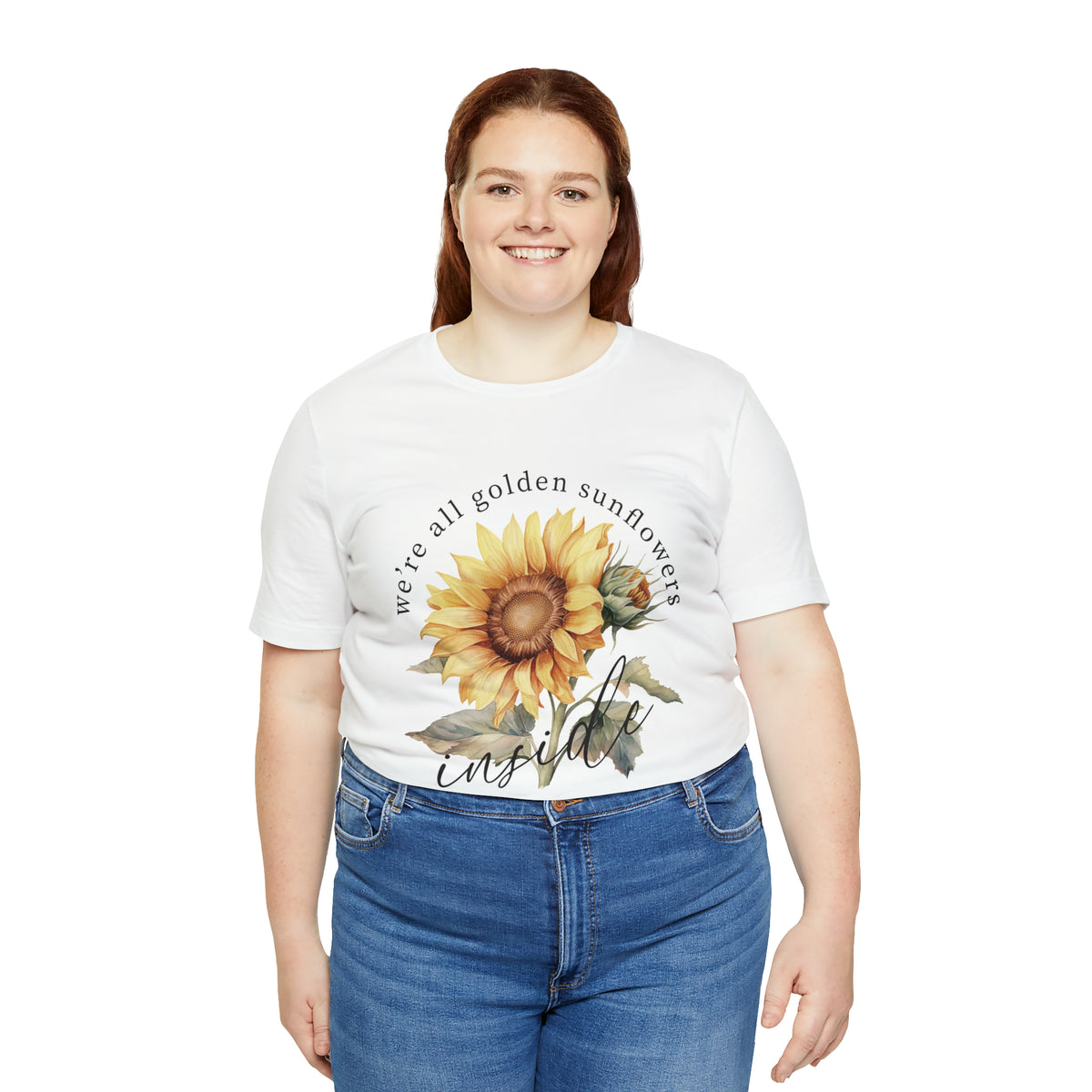 Golden Sunflowers Inside Unisex Jersey Short Sleeve Tee