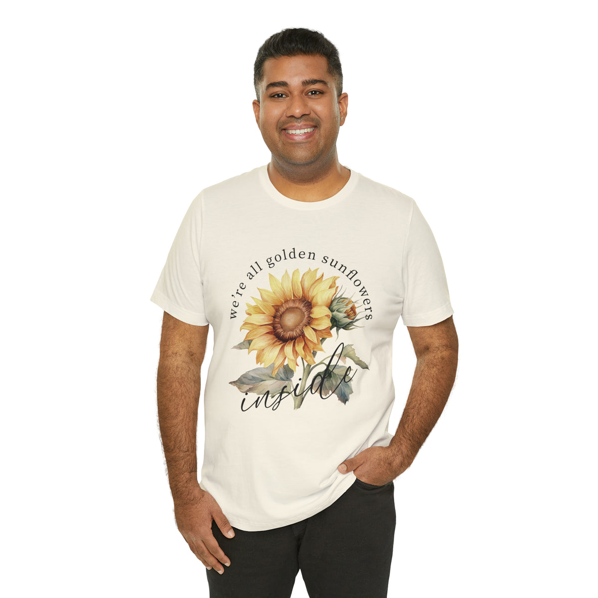 Golden Sunflowers Inside Unisex Jersey Short Sleeve Tee