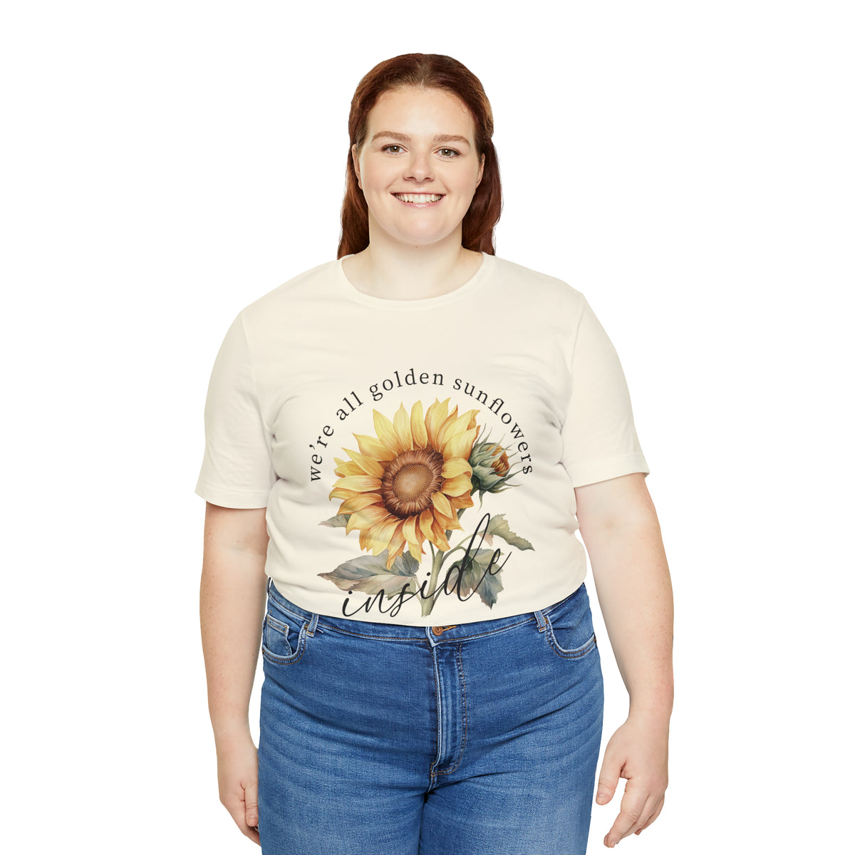 Golden Sunflowers Inside Unisex Jersey Short Sleeve Tee