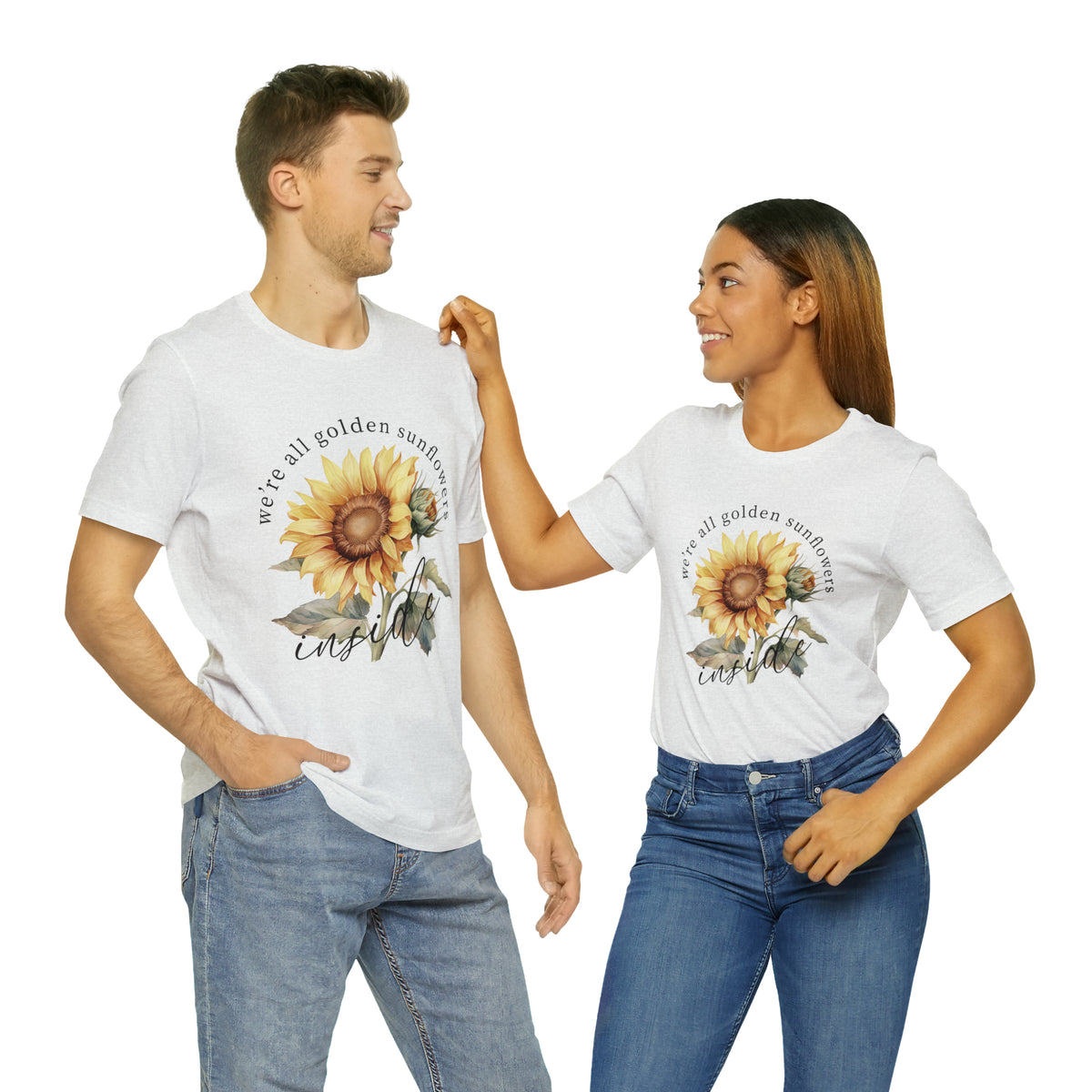 Golden Sunflowers Inside Unisex Jersey Short Sleeve Tee