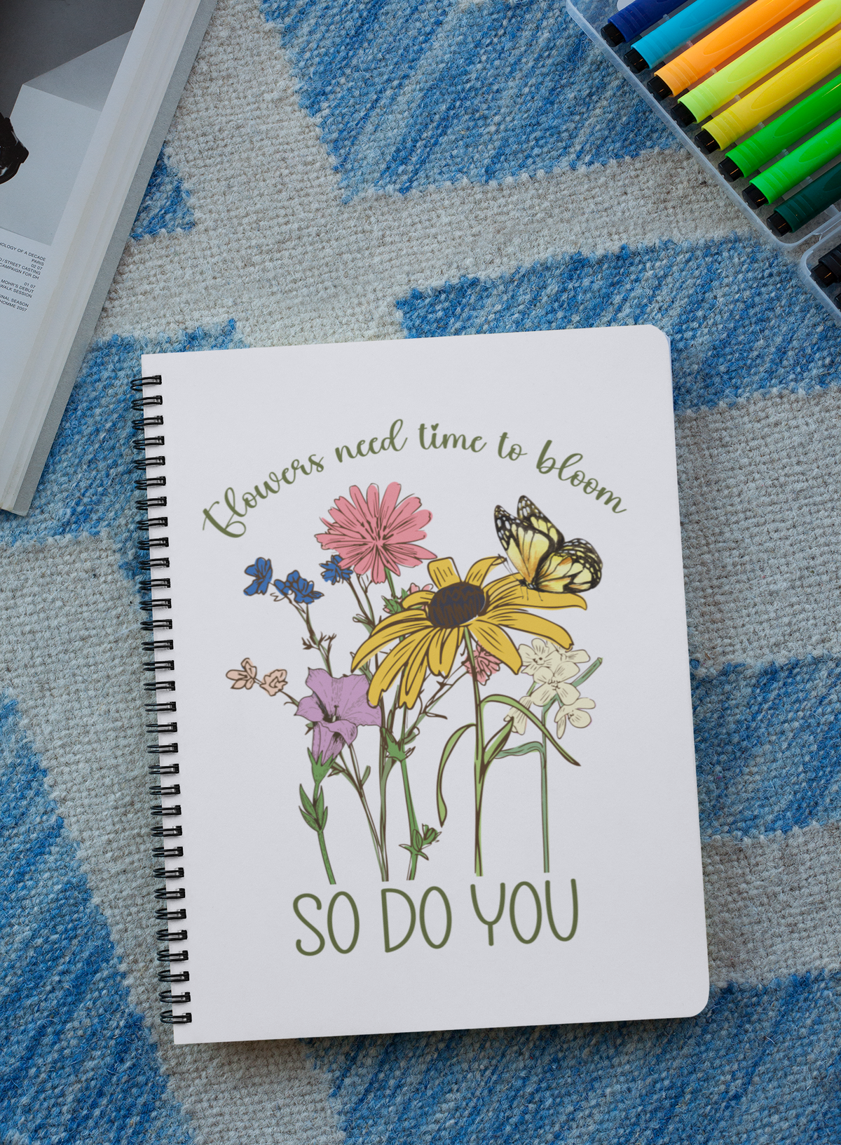 Flowers Need Time Spiral Notebook